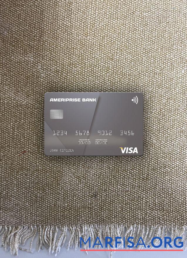 Blank USA Ameriprise Bank visa card photolook front example